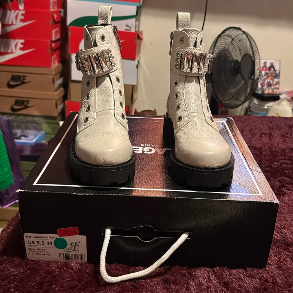 White Karl Lagerfield Boots